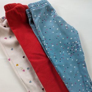 3 pc set of Cat & Jack Girls Cozy Fleece Leggings (4T)